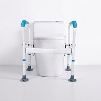Barre d'appui WC moderne à double clip en tube plat, antidérapante, pour personnes âgées, vente en gros directe usine