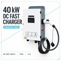 Borne de Recharge Rapide DC 40kW CCS2 pour Véhicules Électriques, Station de Recharge Monopistolet OCPP 1.6J avec Paiement RFID, IP54, pour Flotte, Dépôt, Commercial et Vente au Détail (EVSE)
