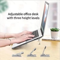 Support d'ordinateur portable pliable en alliage, 2 pièces, mini-support portable pour clavier d'ordinateur avec 3 angles réglables, support invisible pour ordinateur portable