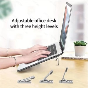 2PCS Mini Foldable Alloy Laptop Stand Portable Computer <strong>Keyboard</strong> <strong>Riser</strong> with 3 Adjustable Angles Invisible Notebook Stand - Product Image 4