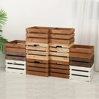 Caisse en bois vintage moderne, vente en gros, boîte de rangement décorative pour légumes et fruits, modèle en bois recyclé pour la maison