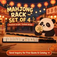 Support de Mahjong en Acrylique à Bords Festonnés de Luxe – Couleur et Taille Personnalisables – Kit d'Accessoires pour Jeu de Mahjong Américain