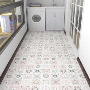 Pegatinas de Piso Impermeables con Patrón Geométrico 3D Personalizado, Papel Tapiz Autoadhesivo de PVC de Color Brillante para Decoración de Pisos de Cocina - Product Image 3