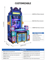 Machine de tir d'arcade à monnayeur avec structure métallique, équipement de divertissement pour parc d'attractions