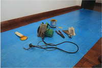 Protection de sol respirante bleue, couverture de peinture polaire, protection de surface