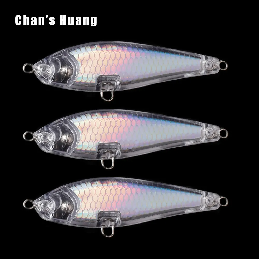 Chan isca de pesca holográfica 7cm 7g, isca de pesca artificial dura sem pintura, para pesca faça você mesmo