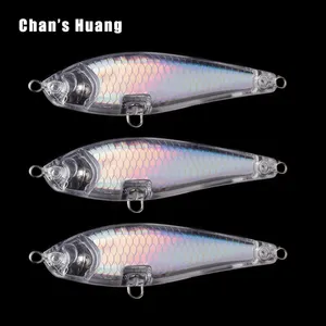 Chan 'S Huang 7Cm 7G Holografische Vissen Lokt Kunstmatige Harde Aas Rammelaars Body Unpainted Potlood Lokken Blanks Voor diy Vissen
