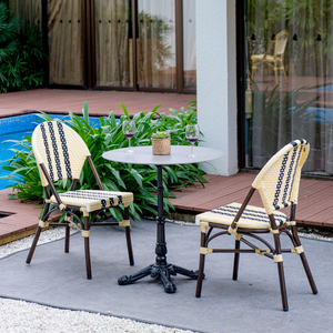 Outdoor Rattan Bistro Garden Set Patio <b>Table</b> and Chairs French Style <b>Balcony</b> Dining Furniture - Product Image 1