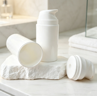 Botella de Plástico PP Vacía de 30ml 50ml 80ml 100ml 120ml 150ml con Bomba Airless para Loción o Crema, Redonda y Cilíndrica