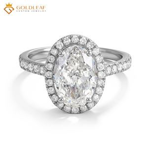 Anillos de Eternidad con Diamantes Cultivados en Laboratorio, Corte Ovalado, Joyería de Moda Goldleaf, PT950 VVS DE, Anillos de Boda con Diamantes de Laboratorio - Product Image 1