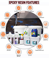 Kit de revêtement de sol en résine époxy métallique auto-nivelante, imperméable, antidérapante, 100% solide, haute brillance, pour un effet marbre