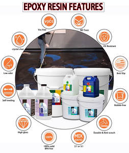 Kit di rivestimento per pavimenti in resina epossidica metallica con resina epossidica impermeabile antiscivolo antiscivolo 100% resistente ad effetto marmo - Product Image 6