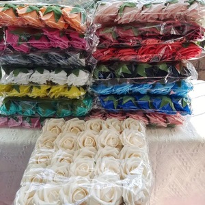 Offre Spéciale 8cm 25 pièces/sac multicolore mousse de polyéthylène rose tête <span class=keywords><strong>fleur</strong></span> à la main rose bricolage mariage amélioration de l'habitat fête de vacances - Product Image 5