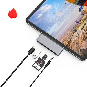 5in1 Porte Pd3.0 60W Usba2.0 Usb C Hub Type C Adapter Sd Tf Kaartlezer 3.5Mm Audio Mini Hub Voor Ipad Pro Air