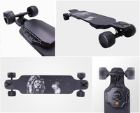 1000W 37V double moyeu électrique tout-terrain planche à roulettes 4 roues légères 45 Km/h vitesse 105mm Sport Longboard couleur personnalisation disponible