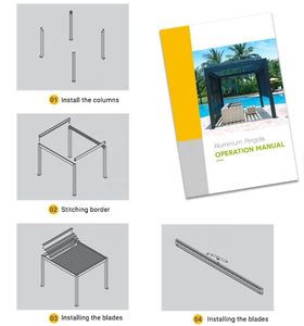 Pérgola eléctrica de aluminio personalizada para jardín, <span class=keywords><strong>cubierta</strong></span> de toldo con persianas para exteriores, característica impermeable, producto Gazebo para pabellón - Product Image 4