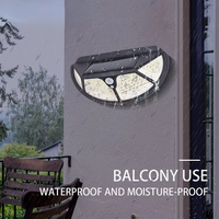 Lampe murale de sécurité extérieure super lumineuse à 102 LED blanc chaud, étanche, avec détecteur de mouvement, solaire, pour jardin, garage, IP65, DC 270