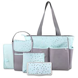 Bolsa de Pañales para Bebé de Fábrica BSCI, Juego de 5 Piezas con Bolsillo de Sol, Luna y Estrellas, Bolsa para Pañales Sucios y Cambiador - Product Image 5