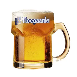 Goedkope Bier Tankard Glas Mok Cup 500Ml Handvat Steins Glass Custom Drinken Hoegaarden Bier Mok Glas