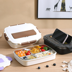 304 Thép Không Gỉ Leakproof Hộp Ăn Trưa Ấm Hơn Sưởi Ấm Thép Không Gỉ Hộp Ăn Trưa Hộp Thực Phẩm <span class=keywords><strong>Container</strong></span> Bento Box Với Nắp - Product Image 2
