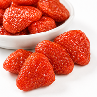 HBEUNDAS Fraise entière lyophilisée faible en sucre, fruit conservé, doux, sain, naturel, en vrac, emballage sous vide, collation