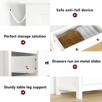 Nouvelle Commode de Chambre Moderne en Bois Blanc Multifonctionnelle à 6 Tiroirs et 3 Niveaux en Acier Inoxydable Durable – Grande Vente