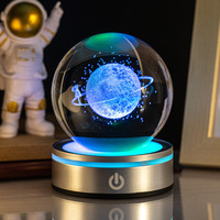Cadeau chaud 3D sculpté boule de cristal lumineuse cadeau lampe de table décoration sept couleurs changement progressif veilleuse