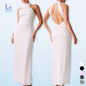 Smanicato elegante abito da sera <span class=keywords><strong>lungo</strong></span> <span class=keywords><strong>lungo</strong></span> senza schienale <span class=keywords><strong>lungo</strong></span> <span class=keywords><strong>lungo</strong></span> e <span class=keywords><strong>lungo</strong></span> cristallizzato <span class=keywords><strong>bianco</strong></span> e cristallizzato Maxi abito da sera donna <span class=keywords><strong>con</strong></span> <span class=keywords><strong>spacco</strong></span> - Product Image 4