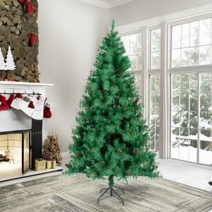 Grand <span class=keywords><strong>arbre</strong></span> de Noël artificiel pliable en plastique, réaliste, pré-éclairé par <span class=keywords><strong>LED</strong></span>, avec charnières, pour l'extérieur, en argent, vente en gros - Product Image 2