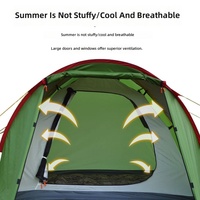 Tente de camping automatique double couche imperméable avec moustiquaire, pliable, nécessite l'assemblage, portable, pour la plage, quatre personnes