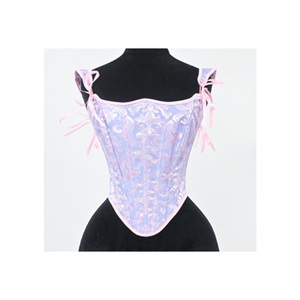 <b>Women</b> Vintage Jacquard Corset Renaissance Vest Camisole Bustier Back Lace up Slim Boned Tank <b>Tops</b> Easter Camisole Bodyshaper <b>Top</b> - Product Image 1
