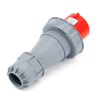 Prise électrique industrielle extérieure mâle/femelle 3P+E 4 broches 6P IP44 380-415V, contacts en laiton, boîtier en PP, courant nominal 63A
