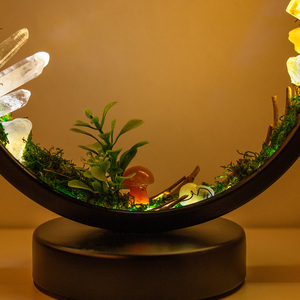<span class=keywords><strong>Lampe</strong></span> à <span class=keywords><strong>grappe</strong></span> de cristaux ronde faite à la main, thème Forêt Enchantée, alimentée par USB, lumière d'ambiance pour décoration de jardin féerique (vente en gros) - Product Image 3