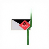 Pince de cuisine professionnelle pour barbecue, antiadhésive, facile à nettoyer, 20 cm, couleur verte, en acier inoxydable résistant à la chaleur