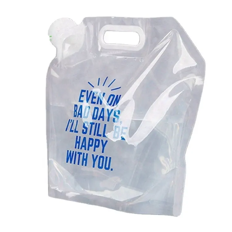 Большая емкость 3L 5L 10L пластиковый складной уличный пластиковый мешок для щелочной воды упаковочный мешок для напитков