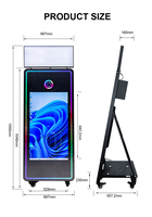 Cabina de Fotos con Espejo Mágico, Conjunto Completo con Pantalla Táctil, Espejo para Selfies con Luz RGB para Alquiler en Bodas y Eventos