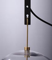 Suspension moderne en verre soufflé à la main, forme boule, avec support en laiton, pour cuisine ou restaurant, petites tailles