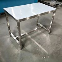 Table de travail commerciale en acier inoxydable, robuste, pour cuisine, restaurant, hôtel, restauration, transformation alimentaire, finition brossée mate