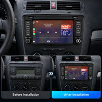 Lecteur multimédia automobile 8 pouces sans fil CarPlay Android Auto avec boutons physiques et double molette pour Skoda Octavia, navigation GPS, RDS, DSP