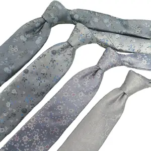 Business Casual Wedding Suit Accessory Custom Size Logo Polyester Jacquard Ties For Men