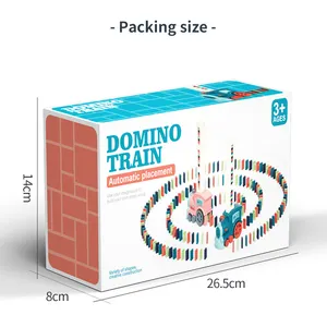 फैक्टरी प्रत्यक्ष बिक्री प्रारंभिक विकास ट्रेन खिलौने रंगीन Dominoes सेट 40/60/80/100 बिजली स्वत: डोमिनोज़ ट्रेन खिलौना