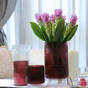 Vase droit rayé rétro et luxe léger - Product Image 5