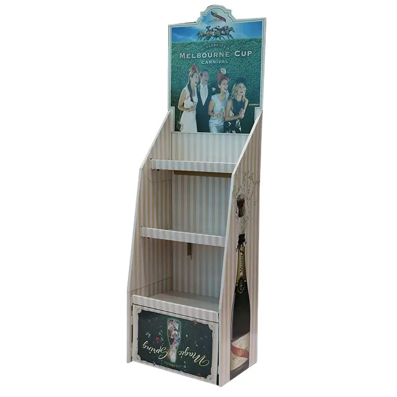 POP MDF display stand for red wine advertising in retail shops