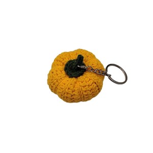 Porte-clés en forme de <span class=keywords><strong>citrouille</strong></span> en crochet fait main coloré, breloques en laine tricotée en forme de <span class=keywords><strong>citrouille</strong></span> pour la décoration d'Halloween, accessoires de sac, cadeaux de fête - Product Image 3
