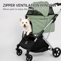 TOUCHDOG Grand chariot pliable pour animaux de compagnie, pour chiens et chats, avec maille respirante, chariot à 4 roues, chariot pour animaux de compagnie, sac de transport pour animaux de compagnie