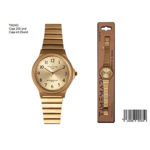 นาฬิกาสมาร์ทวอทช์ Timemark ตัวเรือนทรงสี่เหลี่ยมสีทอง หน้าปัดแสดงผลแบบอนาล็อก-ดิจิตอล พร้อมฟังก์ชั่นวันที่ สายรัดข้อมือสีทองเหลืองขนาด 3 ซม. นาฬิกาแฟชั่นสำหรับทุกเพศ - Product Image 3