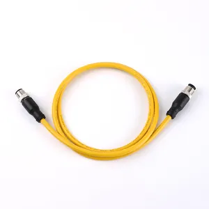Konektor sensor otomatis M12 kabel konektor kabel sensor otomatis 6pin jantan ke jantan panjang Lurus 3m 5m 15m