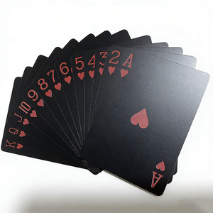Cartes à jouer en plastique noir, design imperméable, dorées, argentées, noires, 54 cartes standard Texas Hold'em, taille personnalisable, cartes de <span class=keywords><strong>poker</strong></span> professionnelles - Product Image 4