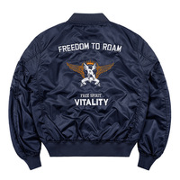 Blouson aviateur OEM conception personnalisée blouson d'aviateur unisexe à broderie zippée