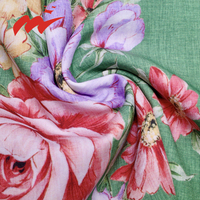 Tissu floral pour robe chemisier Mingo, design personnalisé, doux, 100D, extensible dans quatre sens, polyester et élasthanne, tissé, impression numérique, motif floral intégral